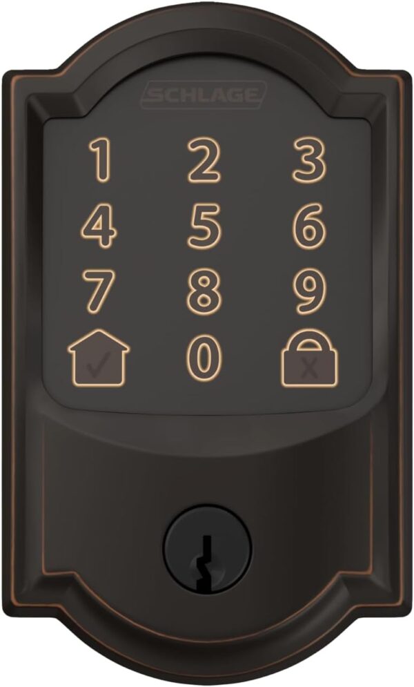 Schlage Encode Smart Wi-Fi Deadbolt with Camelot Trim in Aged Bronze - Image 5