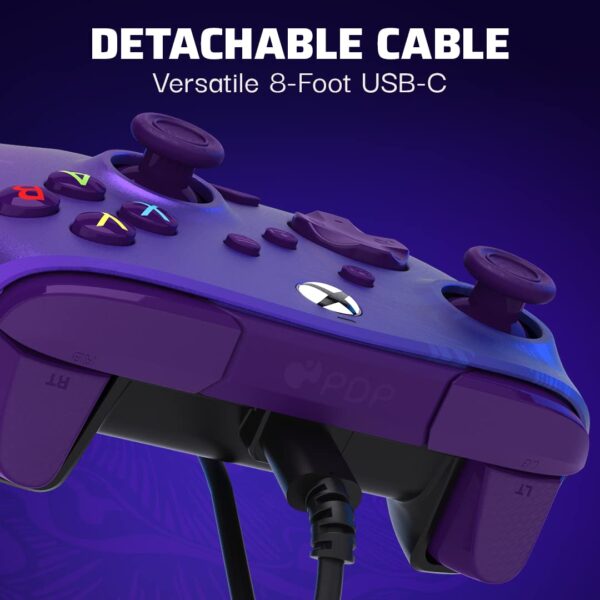 PDP Gaming REMATCH Enhanced Wired Controller Licensed for Xbox Series X|S/Xbox One/PC/Windows, Mappable Back Buttons, Advanced Customizable App - Purple Fade - Image 6