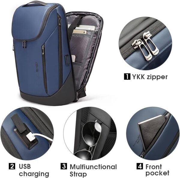 BANGE Business Smart Backpack Waterproof fit 15.6 Inch Laptop Backpack with USB Charging Port,Travel Durable Backpack - Image 4