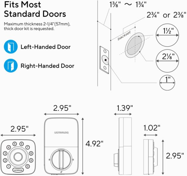 ULTRALOQ U-Bolt Pro Smart Lock with Door Sensor, 6-in-1 Keyless Entry Door Lock with Built-in WiFi, Fingerprint ID, Smartphone, Auto Unlock, WiFi Deadbolt, WiFi Door Lock - Image 9