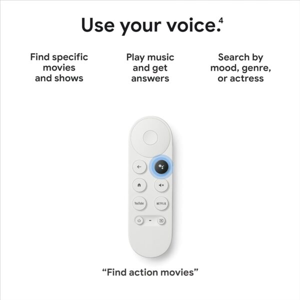 Chromecast with Google TV (HD) - Streaming Stick Entertainment on Your TV with Voice Search - Watch Movies, Shows, and Live TV in 1080p HD - Snow - Image 6