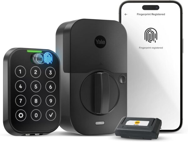 Yale Assure Deadbolt Lock 2 Touch, Black Suede Smart Keyless Entry Door Lock with Wi-Fi Connected Touch Keypad and Fingerprint Scanner, YRD450-F-WF1-BSP - Image 2