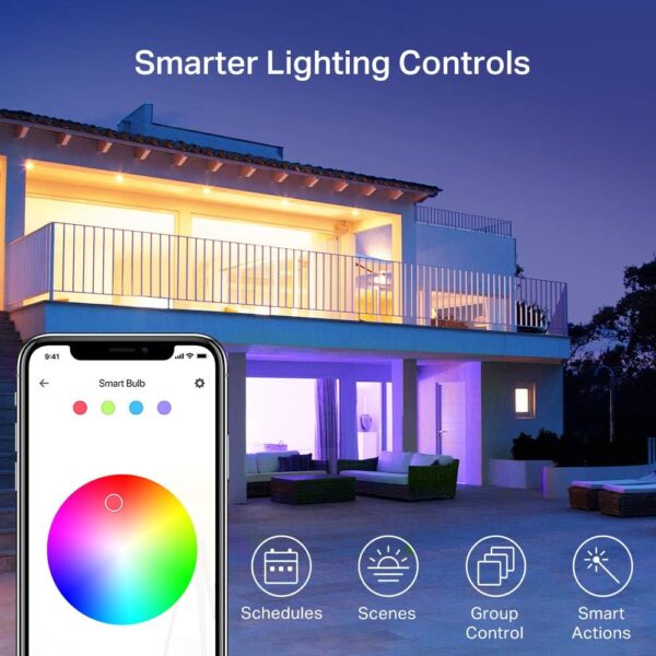 Kasa Smart Light Bulbs, Full Color Changing Dimmable Smart WiFi Bulbs Compatible with Alexa and Google Home, A19, 9W 800 Lumens,2.4Ghz only, No Hub Required, 4 Count (Pack of 1), Multicolor (KL125P4) - Image 6