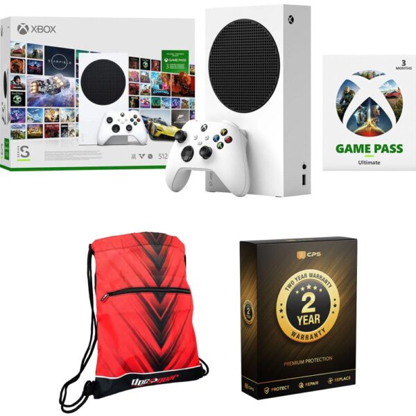 Microsoft RRS-00144 Series S 512 GB Starter Bundle with 3-Month Game Pass, 2 YR CPS Enhanced Protection Pack and Drawstring Bag - Image 2