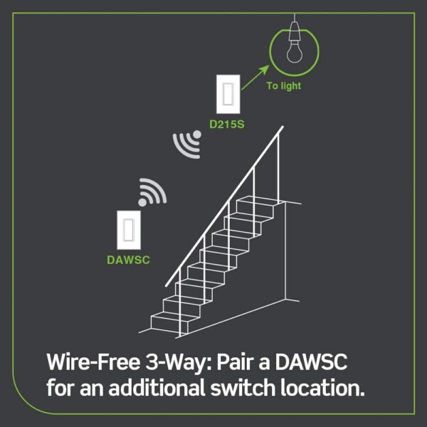 Leviton Decora Smart Switch, Wi-Fi 2nd Gen, Neutral Wire Required, Works with Matter, My Leviton, Alexa, Google Assistant, Apple Home/Siri & Wired or Wire-Free 3-Way, D215S-2RW, White - Image 7