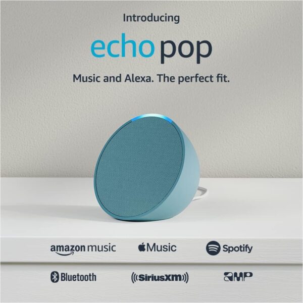 Amazon Echo Pop | Alexa fits in anywhere: bedroom, living room, bathroom, office, and small spaces | Midnight Teal - Image 2