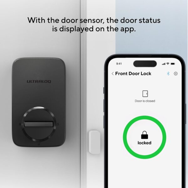 ULTRALOQ U-Bolt Pro Smart Lock with Door Sensor, 6-in-1 Keyless Entry Door Lock with Built-in WiFi, Fingerprint ID, Smartphone, Auto Unlock, WiFi Deadbolt, WiFi Door Lock - Image 7