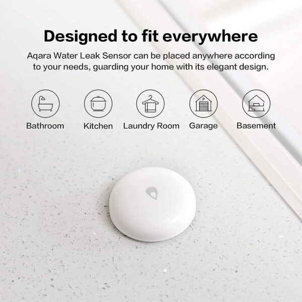 Aqara Water Leak Sensor Kit - 3 Pack, Requires AQARA HUB, Wireless Water Leak Detector, Wireless Mini Flood Detector for Alarm System and Smart Home Automation, for Kitchen Bathroom, Works with IFTTT - Image 5