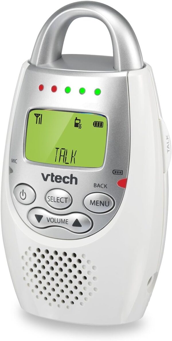 VTech DM221 Audio Baby Monitor with up to 1,000 ft of Range, Vibrating Sound-Alert, Talk Back Intercom & Night Light Loop, White/Silver - Image 12