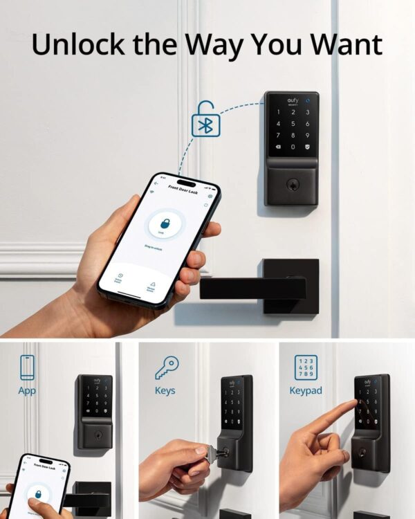 eufy Security Smart Lock C210, Keyless Entry Door Lock, Built-in WiFi Deadbolt, Smart Door Lock, No Bridge Required, Easy Installation, Touchscreen Keypad, App Remote Control, BHMA Certified - Image 5