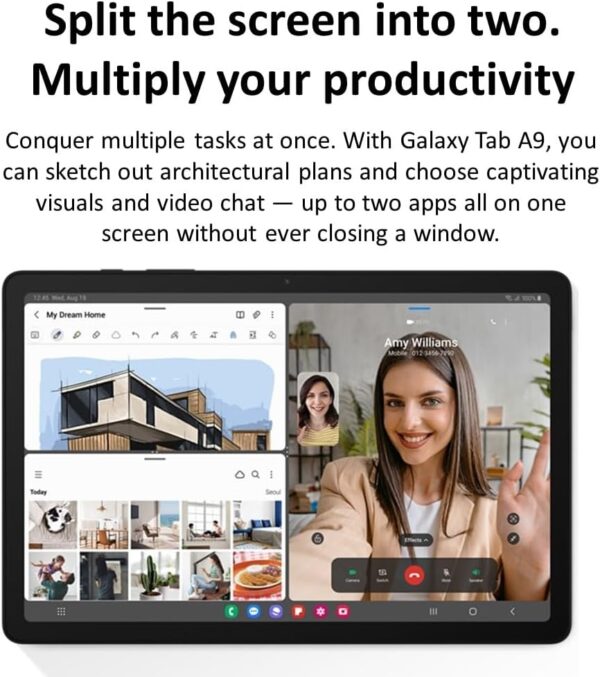 Samsung Galaxy Tab A9 (SM-X110), 64GB 4GB RAM, WiFi Only, Factory Unlocked GSM, International Version (15W Wall Charger Bundle) (Gray) - Image 7