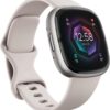 Fitbit Sense 2 Advanced Health and Fitness Smartwatch with Tools to Manage Stress and Sleep, ECG App, SpO2, 24/7 Heart Rate and GPS, Lunar White/Platinum, One Size (S & L Bands Included) - Image 2