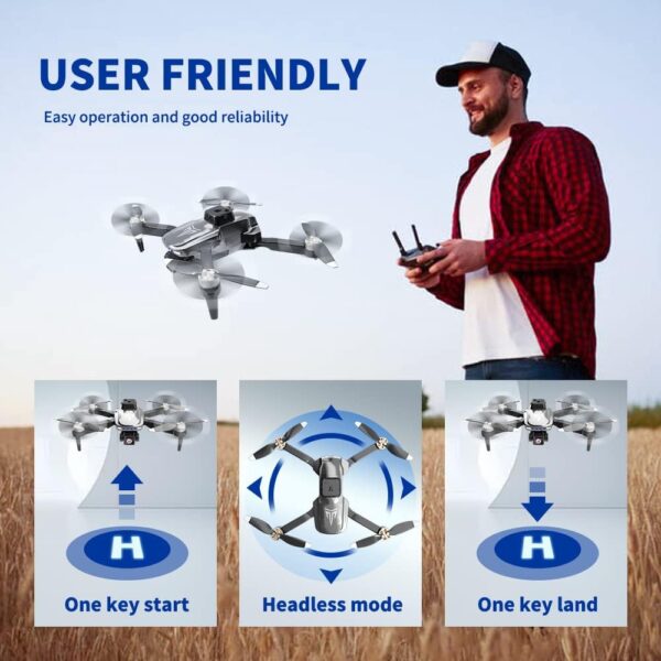 Brushless Motor Drone with Camera-4K FPV Foldable Drone with Carrying Case,40 mins of Battery Life,Two 1600MAH,120° Adjustable Lens,One Key Take Off/Land,Altitude Hold,Christmas gifts,360° Flip - Image 8