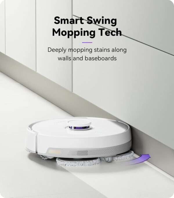 NARWAL Freo Robot Vacuum and Mop Comb, Washing & Drying, Dirt Sense Ultra Clean, Auto Add Cleaner, LCD Display, Smart Swing, Arcuate-Route, WiFi, APP Control, White - Image 5