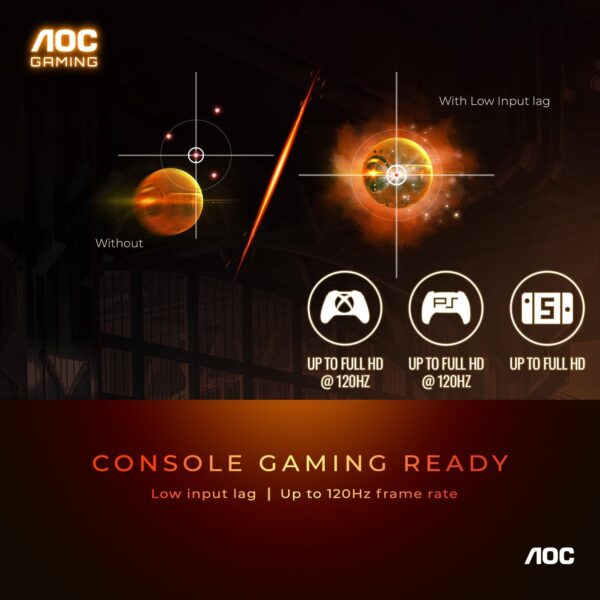 AOC 24G15N 24" 180Hz 1ms Gaming Monitor - Full HD, Adaptive-Sync, 3-Sided Frameless, HDR Ready, 3-Year Zero-Bright-Dot - Image 5