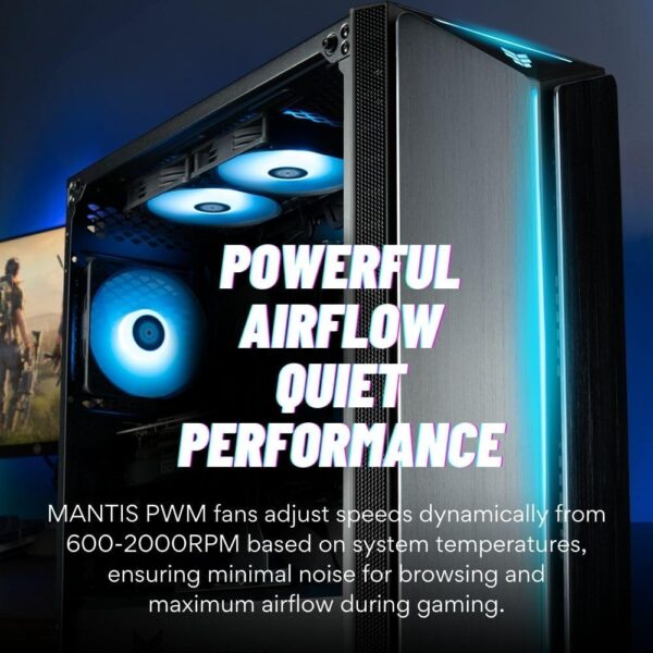 Mantis V2 Gaming PC (NVD GeForce RTX 4090, Intel 20-Core i7-14700KF Processor (~13900K in FPS) 32GB DDR5 RAM, 1TB NVMe SSD + 3TB HDD, Liquid-Cooled, WiFi 7, Windows 11 Home) RGB Gamer Desktop Computer - Image 5