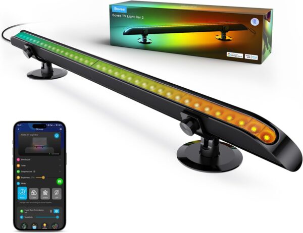 Govee Smart TV Light Bar, Upgraded 31 Inch LED Light Bar with Scene and Music Modes, RGBIC WiFi TV Light Bar with Multiple Placement Options Suitable for 55-70 inch TVs, Voice and App Control, 1 Pack - Image 2