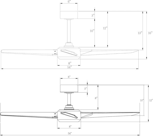 Modern Forms Ultra Indoor and Outdoor 3-Blade Smart Ceiling Fan 54in Matte Black UV-C LED Up-Light Kit and Remote Control - Image 9