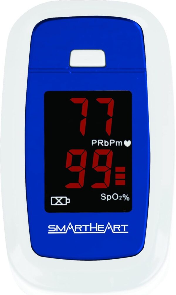 SmartHeart Pulse Oximeter | Blood Oxygen Saturation | Complete System Monitor Lanyard and Batteries | Portable Spot-Check Monitoring - Image 2