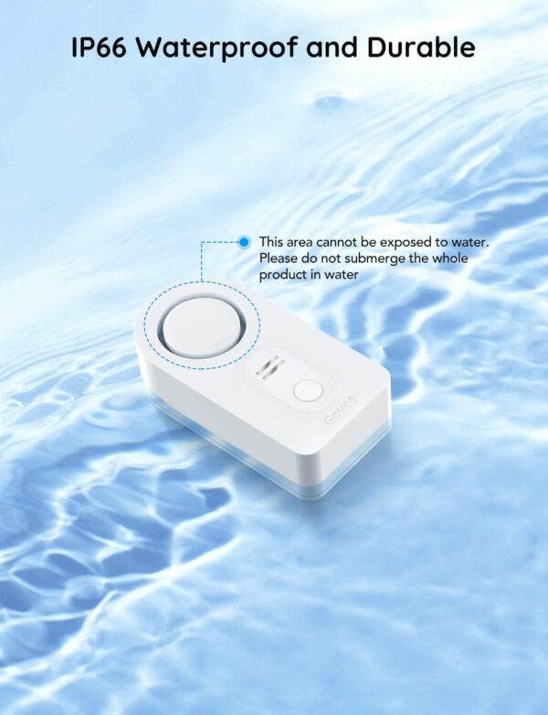 Govee WiFi Water Sensor 3 Pack, Smart Water Leak Detector, 100dB Adjustable Alarm Suit for Home and Basement, Water Leak Alert with Email & APP Push - Image 7