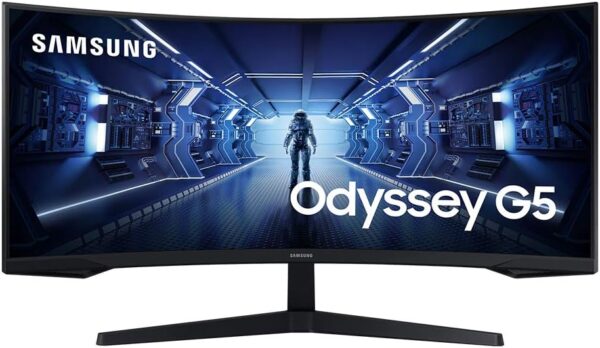 SAMSUNG 34" Odyssey G5 Ultra-Wide Gaming Monitor with 1000R Curved Screen, 165Hz, 1ms, FreeSync Premium, WQHD, LC34G55TWWNXZA, 2020, Black - Image 2