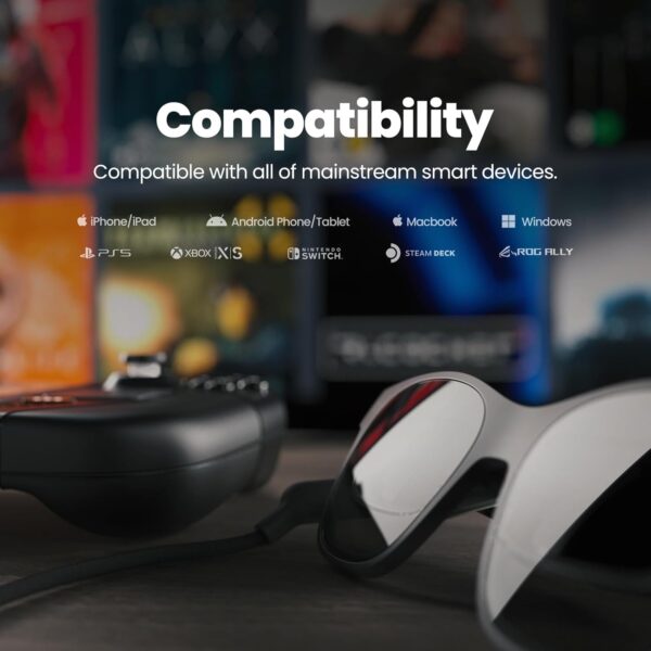 XREAL Air 2 Pro AR Glasses, The Ultimate Wearable Display with 3-level Electrochromic Dimming, 75g 120Hz 130", Smart Glasses, Gaming monitor, Compatible with iPhone 15/SteamDeck/ROG/Mac/PC/Android/iOS - Image 5