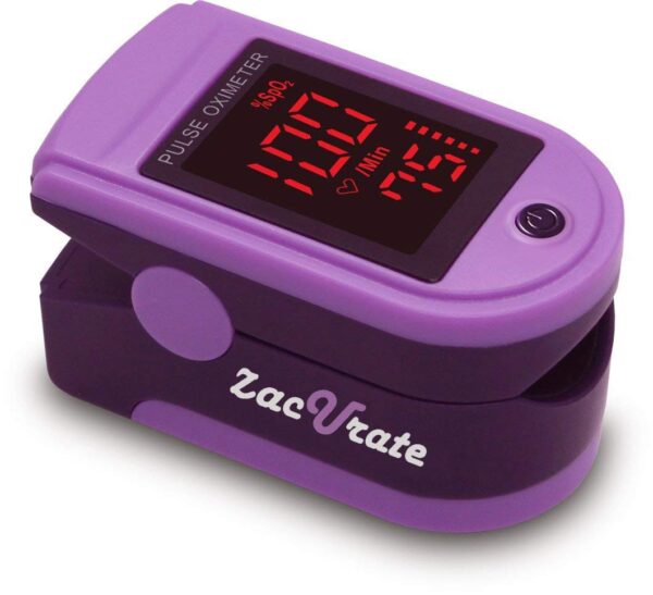 Zacurate Pro Series 500DL Fingertip Pulse Oximeter Blood Oxygen Saturation Monitor with Silicone Cover, Batteries and Lanyard - Image 2