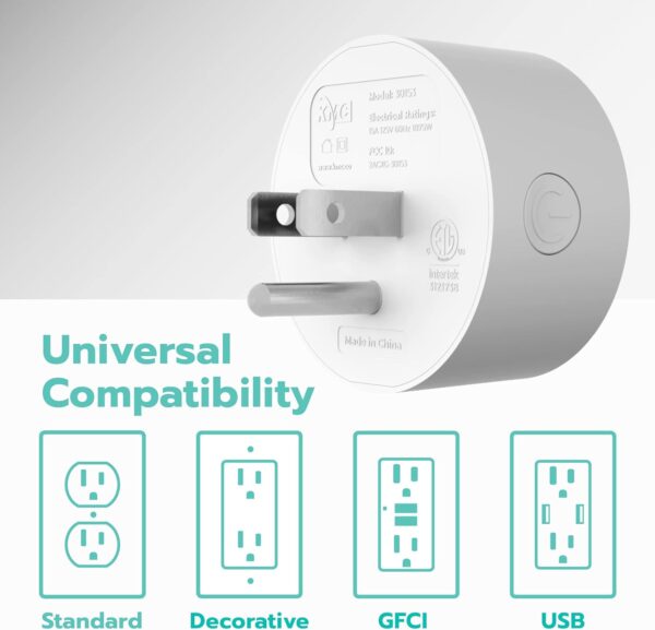 KMC Smart Plug Mini 4-Pack, Wi-Fi Outlets for Smart Home, Remote Control Lights and Devices from Anywhere, No Hub Required, ETL Certified, Works with Alexa and Google Home - Image 7