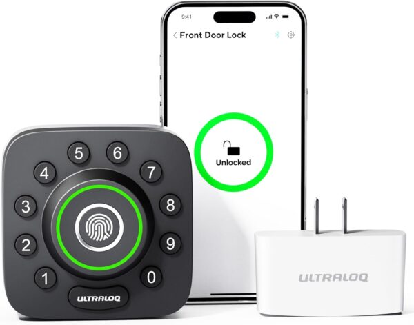 Smart Lock - ULTRALOQ U-Bolt Pro with WiFi Bridge, 7-in-1 Fingerprint Keyless Entry Door Lock, App Remote Control, Biometric Keypad Deadbolt, Smart Locks for Front Door, Auto Unlock, Easy Installation - Image 2