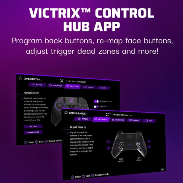 PDP Victrix Pro BFG Wireless Gaming Controller for Playstation 5 / PS5, PS4, PC, Modular Esports Gamepad, Remappable Buttons, Customizable Triggers/Paddles/D-Pad/Fightpad, PC App, Black - Image 7