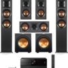Klipsch Reference 5.2 Home Theater System, Bundle 2X R-625FA Floorstanding 2X R-12SW Subwoofer, R-52C Center, R-41M Bookshelf Speakers, and AVENTAGE RX-A2A 7.2-Channel AV Receiver w. MusicCast, Black - Image 2
