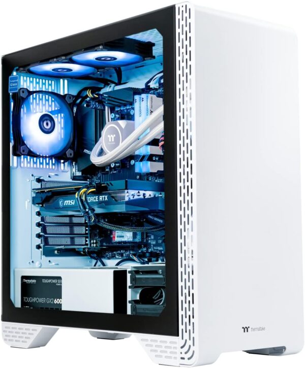 Thermaltake Glacier 360 Liquid-Cooled PC (AMD Ryzen 5 5600X, RTX 3060, 16GB 3600Mhz DDR4 ToughRAM RGB Memory, 1TB NVMe M.2, WiFi, Win 10 Home) Gaming Desktop Computer S3WT-B550-G36-LCS,White - Image 2