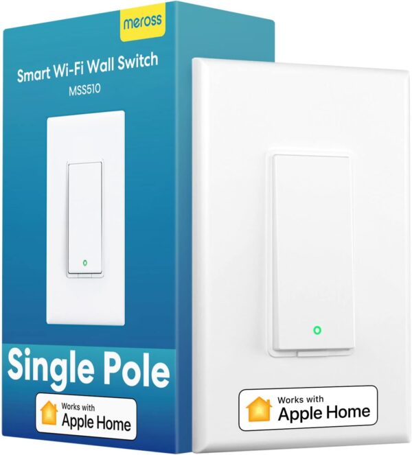 meross Smart Light Switch Supports Apple HomeKit, Siri, Alexa, Google Assistant & SmartThings, 2.4GHz Wi-Fi Light Switch, Neutral Wire Required, Single Pole, Remote Control Schedule, 1 Pack - Image 2