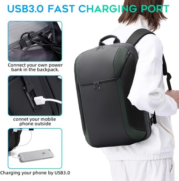 BANGE Smart Business Laptop Backpack Waterproof can fit 15.6-17.3 Inch Laptop with 3.0 USB charging port for men and women - Image 6