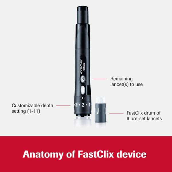 Accu-Chek FastClix Glucose Monitor Kit for Diabetic Blood Sugar Testing: Guide Me Meter, FastClix Lancing Device & 108 Lancets, 100 Guide Test Strips, and Control Solution (Packaging May Vary) - Image 6