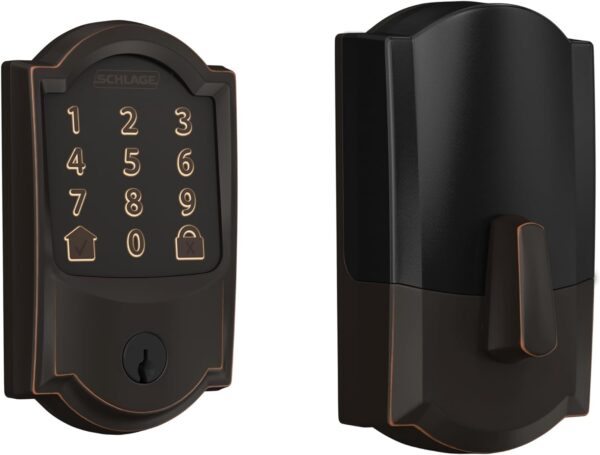 Schlage Encode Smart Wi-Fi Deadbolt with Camelot Trim in Aged Bronze - Image 3