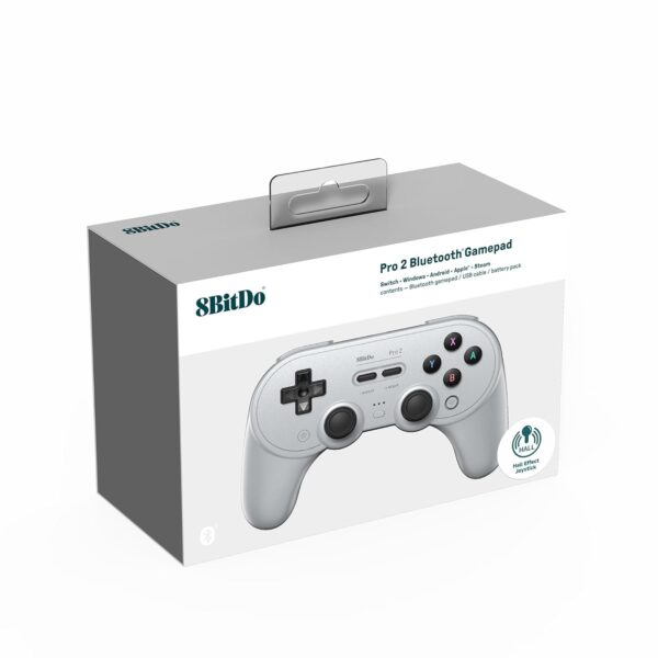 8Bitdo Pro 2 Bluetooth Controller for Switch, Hall Effect Joystick Update, Wireless Gaming Controller for Switch, PC, Android, and Steam Deck & Apple (Gray Edition) - Image 7