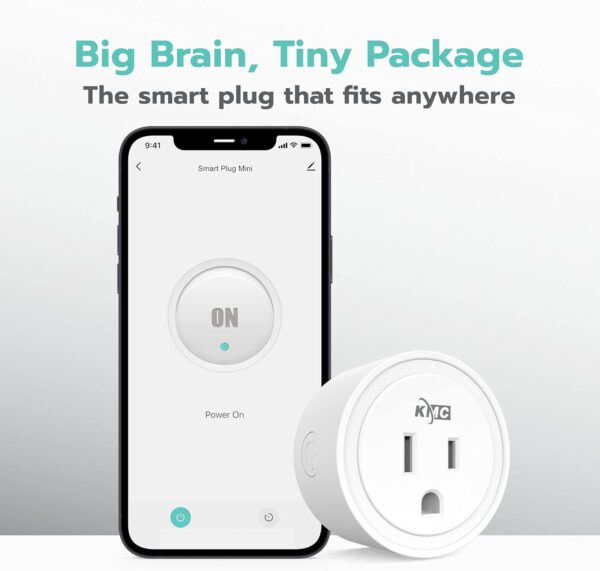 KMC Smart Plug Mini 4-Pack, Wi-Fi Outlets for Smart Home, Remote Control Lights and Devices from Anywhere, No Hub Required, ETL Certified, Works with Alexa and Google Home - Image 4