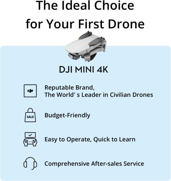 DJI Mini 4K, Drone with 4K UHD Camera for Adults, Under 249 g, 3-Axis Gimbal Stabilization, 10km Video Transmission, Auto Return, Wind Resistance, 1 Battery for 31-Min Max Flight Time - Image 7