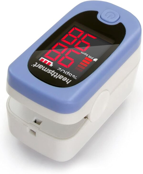 HealthSmart Pulse Oximeter for Fingertip, Displays Blood Oxygen Saturation Content, FSA HSA Eligible, Pulse Rate and Pulse Bar with LED Display, Accurate and Reliable, Batteries and Lanyard Included - Image 12