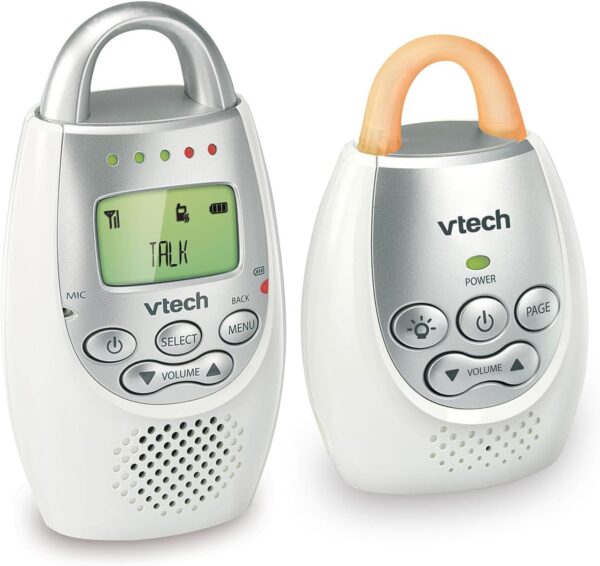 VTech DM221 Audio Baby Monitor with up to 1,000 ft of Range, Vibrating Sound-Alert, Talk Back Intercom & Night Light Loop, White/Silver - Image 14