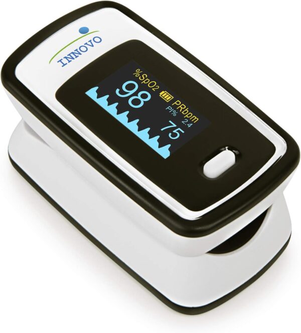 Innovo Deluxe iP900AP Fingertip Pulse Oximeter Blood Oxygen Saturation Monitor with Alarm, Plethysmograph and Perfusion Index - Image 2