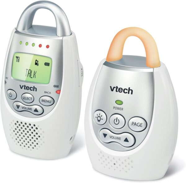 VTech DM221 Audio Baby Monitor with up to 1,000 ft of Range, Vibrating Sound-Alert, Talk Back Intercom & Night Light Loop, White/Silver - Image 15