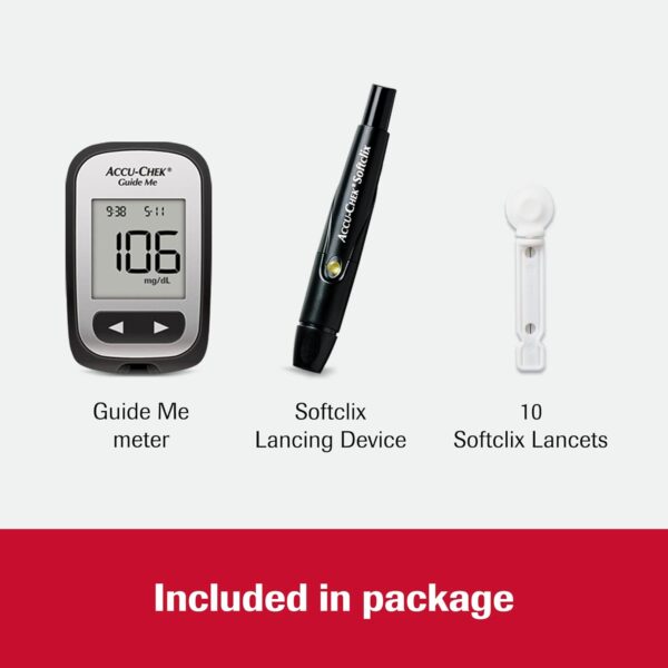 Accu-Chek Guide Me Glucose Monitor Kit for Diabetic Blood Sugar Testing: Guide Me Meter, Softclix Lancing Device, and 10 Softclix Lancets - Image 3