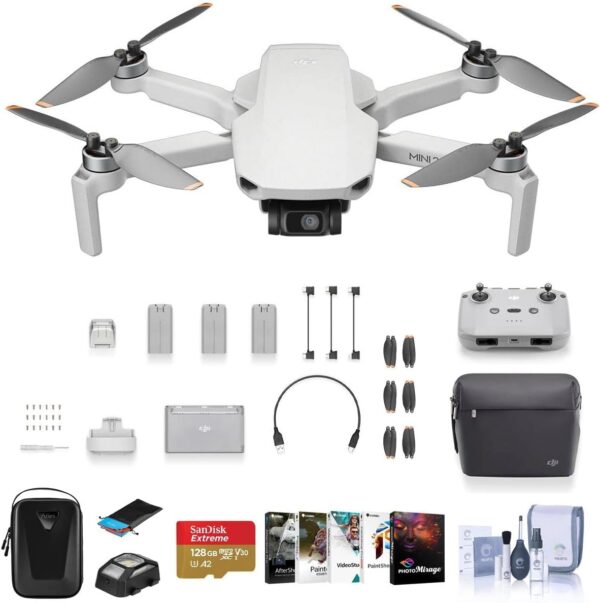 DJI Mini 2 SE Drone Fly More Combo Bundle with 128GB microSD Card, Carrying Case, Corel PC Software Kit, Anti-Collision Light, Landing Pad, Cleaning Kit - Image 2