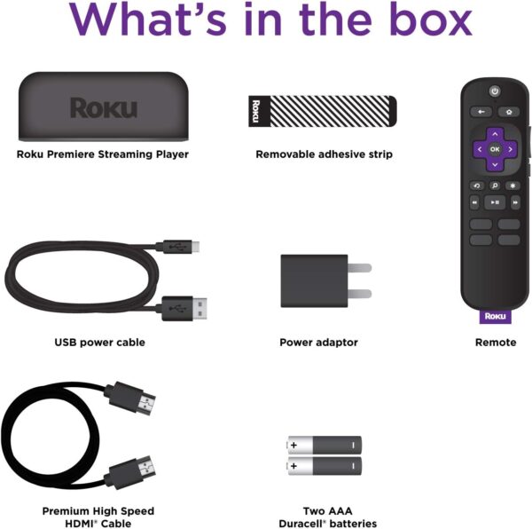 Roku Premiere | HD/4K/HDR Streaming Media Player, Simple Remote and Premium HDMI Cable, Black - Image 8