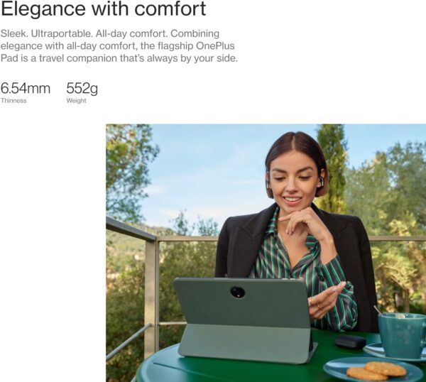 OnePlus Pad 11.61" LCD Display, 8GB RAM,128GB Storage, MediaTek Dimensity 9000, Android 13.1, 144HZ Refresh Rate, Dolby Vision Atmos, Wi-Fi with Cellular Data Sharing Tablet - Image 4
