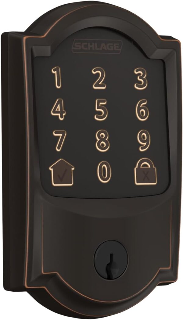 Schlage Encode Smart Wi-Fi Deadbolt with Camelot Trim in Aged Bronze - Image 2