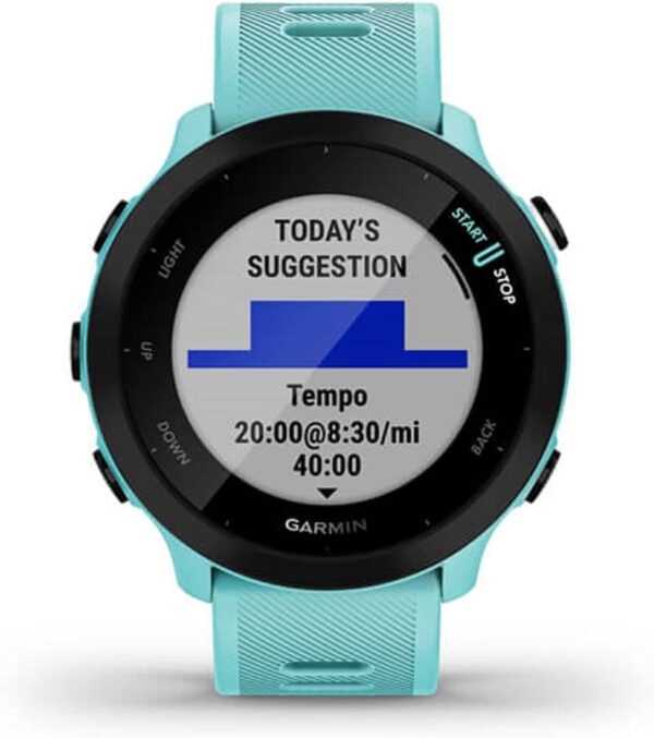 Garmin Forerunner 55, GPS Running Watch with Daily Suggested Workouts, Up to 2 weeks of Battery Life, Aqua - Image 3