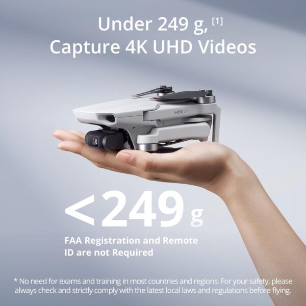 DJI Mini 4K, Drone with 4K UHD Camera for Adults, Under 249 g, 3-Axis Gimbal Stabilization, 10km Video Transmission, Auto Return, Wind Resistance, 1 Battery for 31-Min Max Flight Time - Image 3